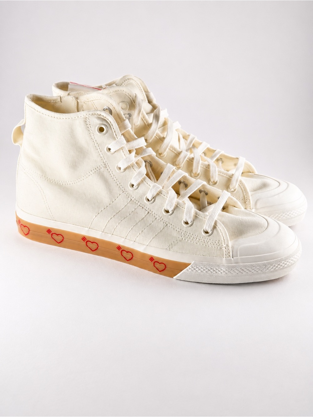 Size 13M- Adidas Nizza Hi Off White Human Made High-Top Canvas Sneakers